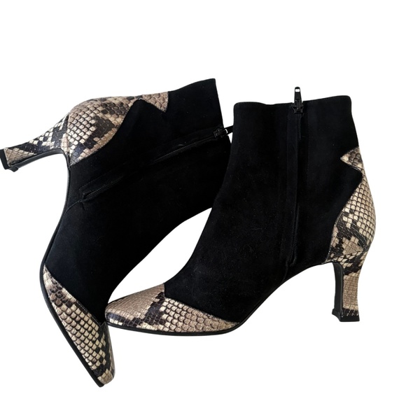 Alberto Zago Milano Y2K Square Toe Snake Trim Suede Boots – IT 36.5 / US 6–6.5 - Picture 6 of 12
